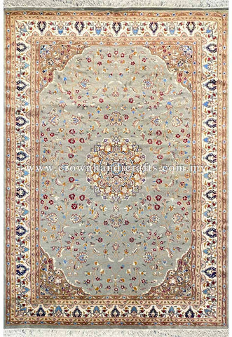 [10X7FT] Exquisite Persian Carpet Meticulously Hand-Knotted from 100% Silk and Wool Featuring a High-Quality Iranian Design Infused with Authentic Turkish Craftsmanship SK Kashmir SILK WOOL CH 2556