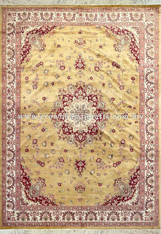 [11X8FT] Beautifully Crafted Persian Rug Hand-Knotted with 100% Silk and Wool Showcasing High-Quality Iranian Design with Authentic Turkish Elements SK Kashmir SILK WOOL CH 2604