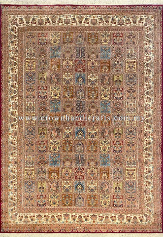 [11X8FT] Luxurious Persian Carpet Hand-Knotted from 100% Silk and Wool Featuring a High-Quality Iranian Design Enhanced with Authentic Turkish Details SK Kashmir SILK WOOL CH 2607