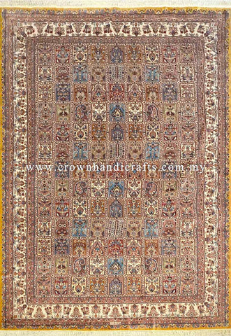[11X8FT] Luxurious Persian Carpet Hand-Knotted from 100% Silk and Wool Featuring a High-Quality Iranian Design Enhanced with Authentic Turkish Details SK Kashmir SILK WOOL CH 2608