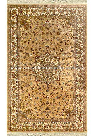 [5X8FT] Beautifully Crafted Persian Carpet Hand-Knotted with 100% Silk and Wool Featuring Intricate Patterns and Authentic Iranian Design SK Kashmir SILK WOOL CH 547