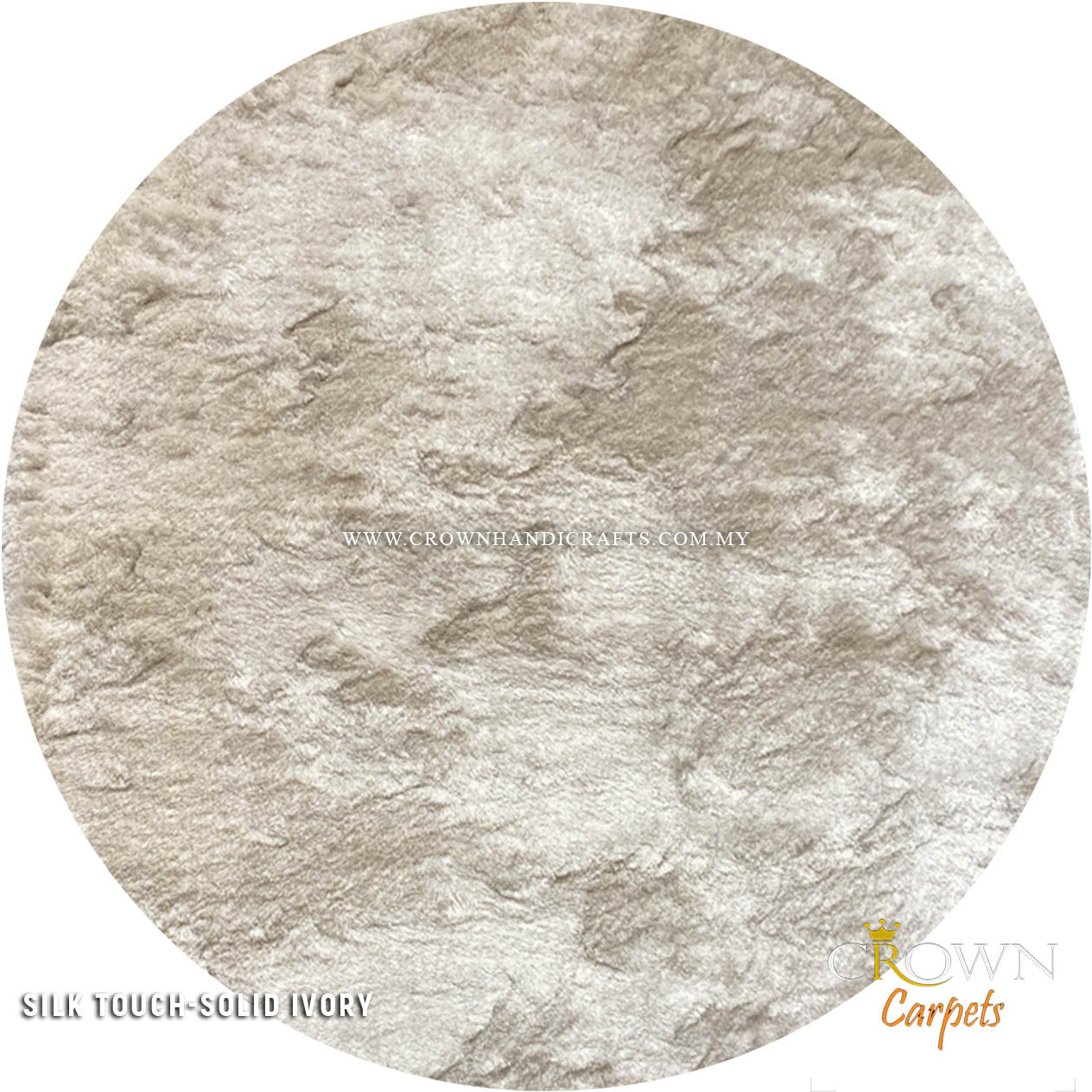Comfy Feel Round Modern Shaggy Rugs Carpets | Silk Touch Shaggy Ivory