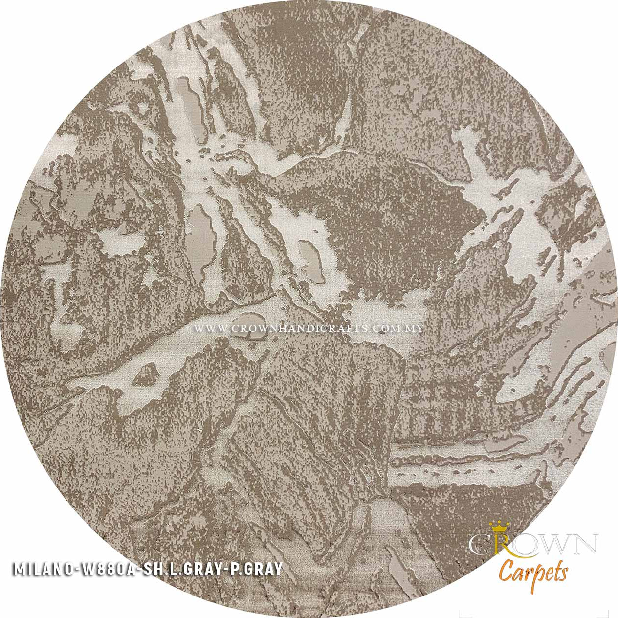 Bestseller Modern Round Design Rug to Style your Living Room | Milano W880A-SH.L.Gray P.Gray