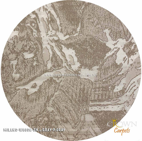 Bestseller Modern Round Design Rug to Style your Living Room | Milano W880A-SH.L.Gray P.Gray