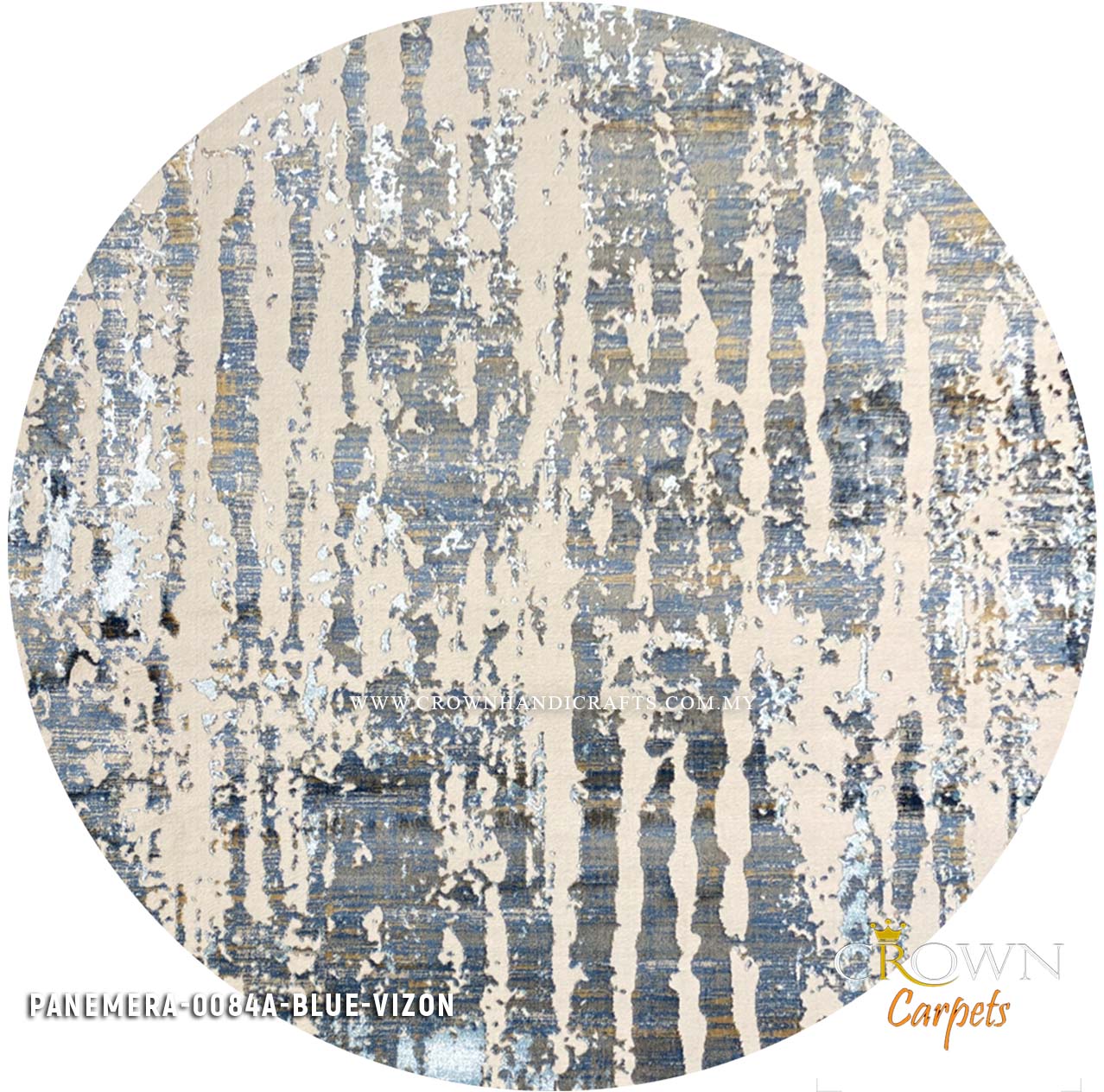 Premium Rugs Modern Round Design Tufted Rugs style for Living room | Panemera 0084A Blue Vizon