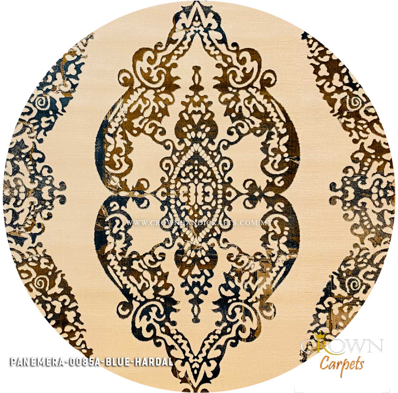 High in Demand Modern Round Carpet Minimalist Design Rug | Panemera 0085A Blue Hardal