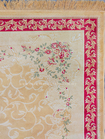 Persian Silk Carpet Iran Design - Silk Man Made Carpet | Zrabi 362 GOLD (200X275cm)