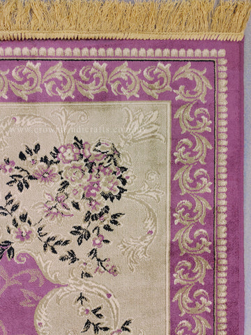 Persian Silk Carpet Iran Design - Silk Man Made Carpet | Zrabi 362 PURPLE (200X275cm)