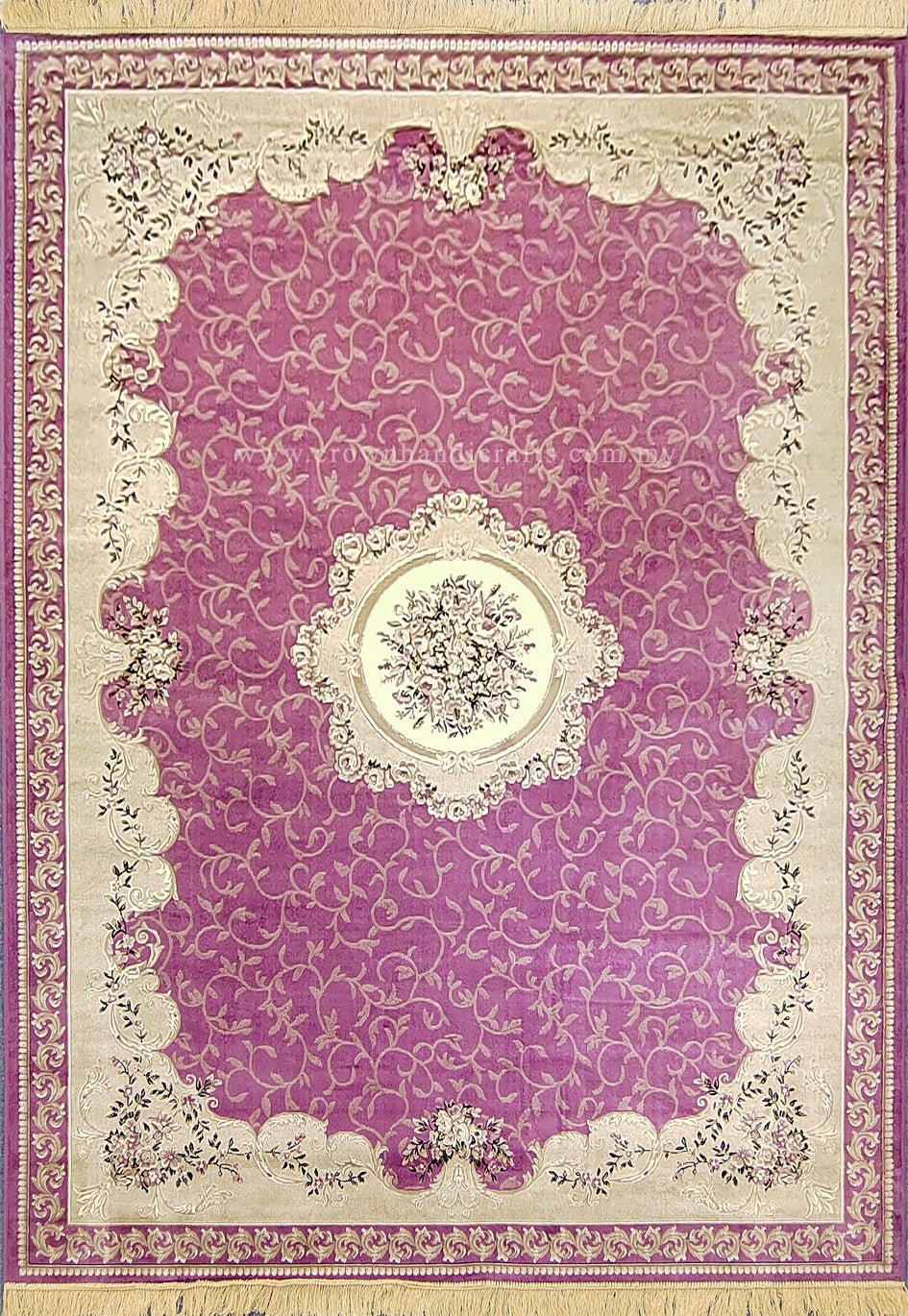 Persian Silk Carpet Iran Design - Silk Man Made Carpet | Zrabi 362 PURPLE (200X275cm)