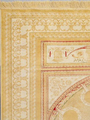 Persian Silk Carpet Iran Design - Silk Man Made Carpet | Zrabi 438 GOLD (200X275cm)