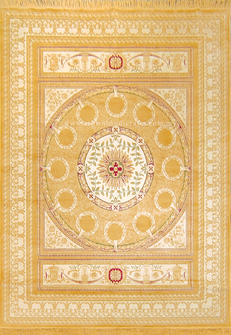 Persian Silk Carpet Iran Design - Silk Man Made Carpet | Zrabi 438 GOLD (200X275cm)