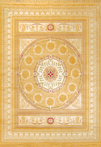 Persian Silk Carpet Iran Design - Silk Man Made Carpet | Zrabi 438 GOLD (200X275cm)