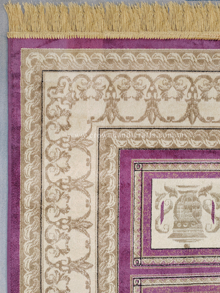 Persian Silk Carpet Iran Design - Silk Man Made Carpet | Zrabi 438 PURPLE (200X275cm)