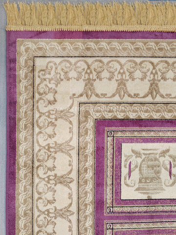 Persian Silk Carpet Iran Design - Silk Man Made Carpet | Zrabi 438 PURPLE (200X275cm)