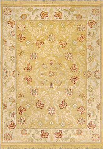 Persian Silk Carpet Iran Design - Silk Man Made Carpet | Zrabi 630 GOLD (200X275cm)