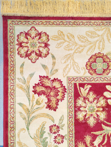 Persian Silk Carpet Iran Design - Silk Man Made Carpet | Zrabi 630 RED (200X275cm)