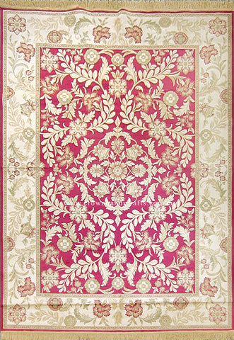 Persian Silk Carpet Iran Design - Silk Man Made Carpet | Zrabi 630 RED (200X275cm)