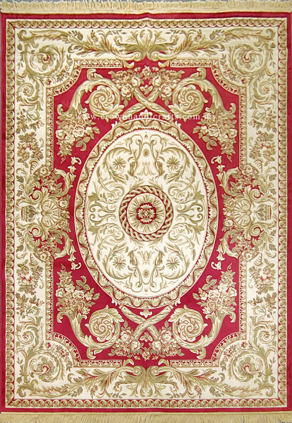Persian Silk Carpet Iran Design - Silk Man Made Carpet | Zrabi 638 RED (200X275cm)