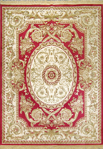Persian Silk Carpet Iran Design - Silk Man Made Carpet | Zrabi 638 RED (200X275cm)