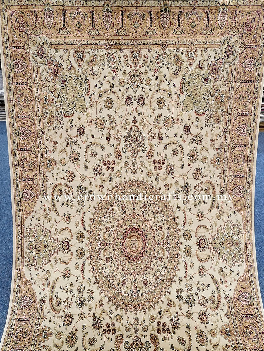 Persian Silk Carpet Authentic Iran Design, 100% Silk-Like Viscose Rug | Zrabi 342