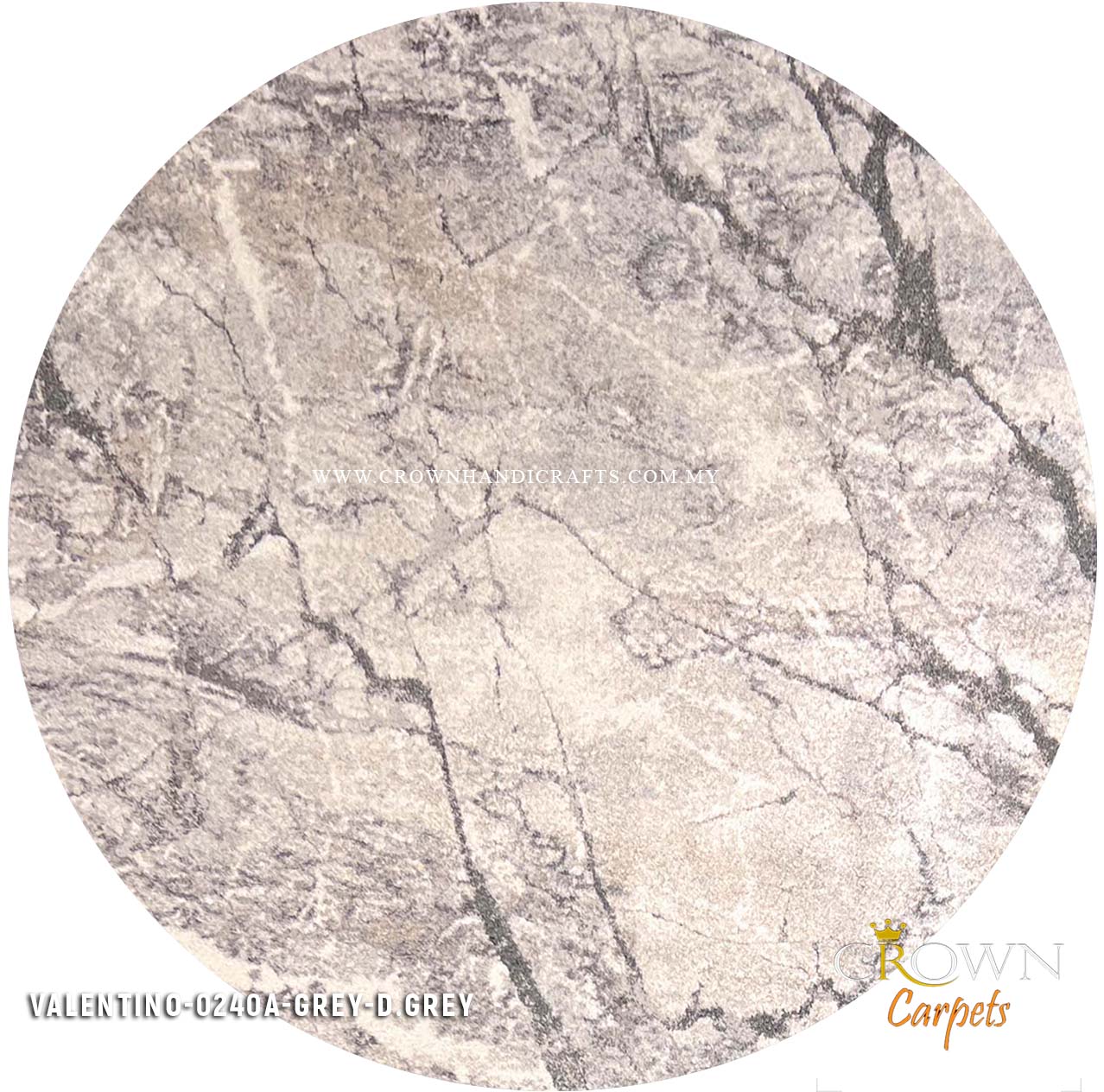 Impressive Design Modern Round Rugs for Living Room | Valentino 0240A Grey D.Grey