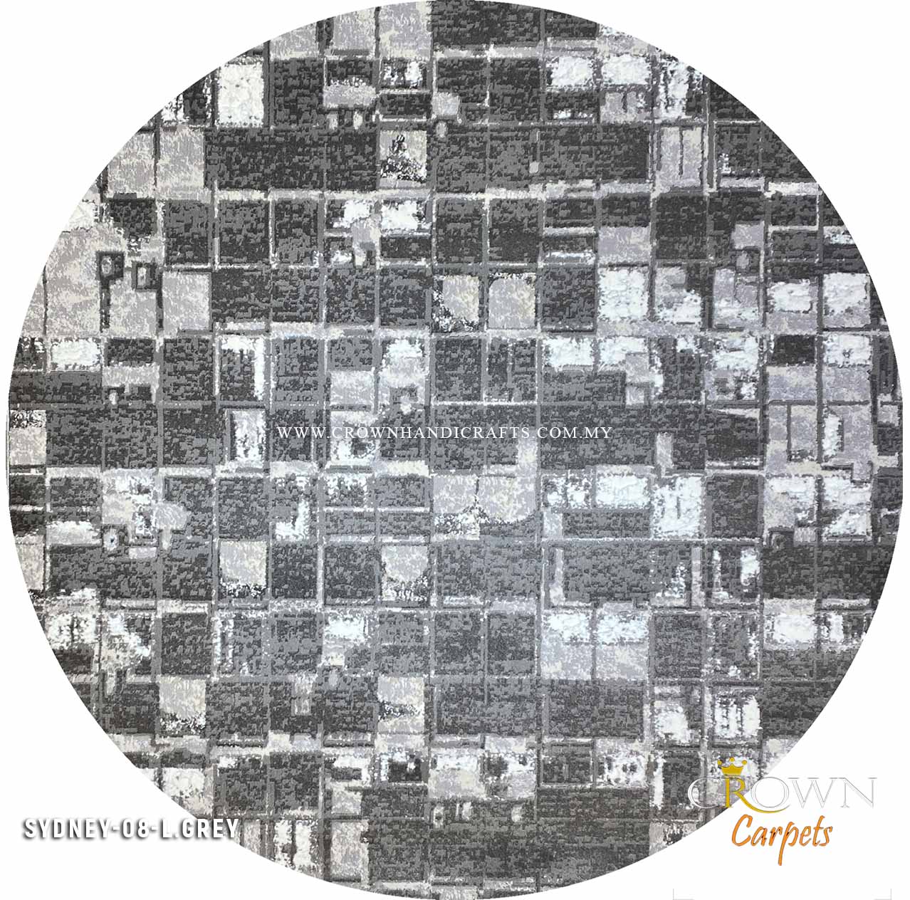 Modern Design Carpet for Living Room Bedroom Rugs | Sydney K8K Round Light Grey