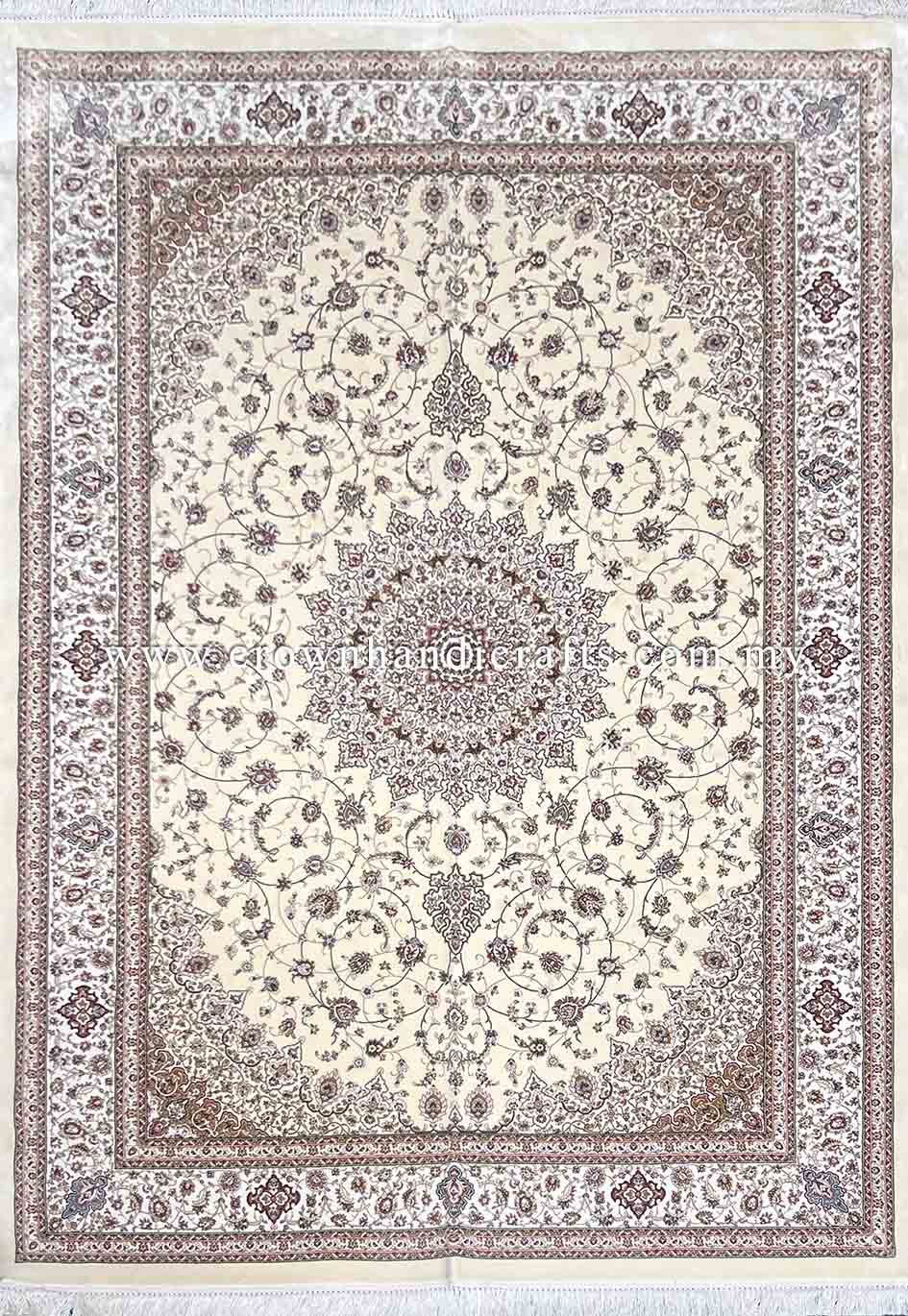 100% Silk Rug Authentic Persian Carpet High End Premium Quality Man Made Elegant Feel  | Persian Silk 0IS016