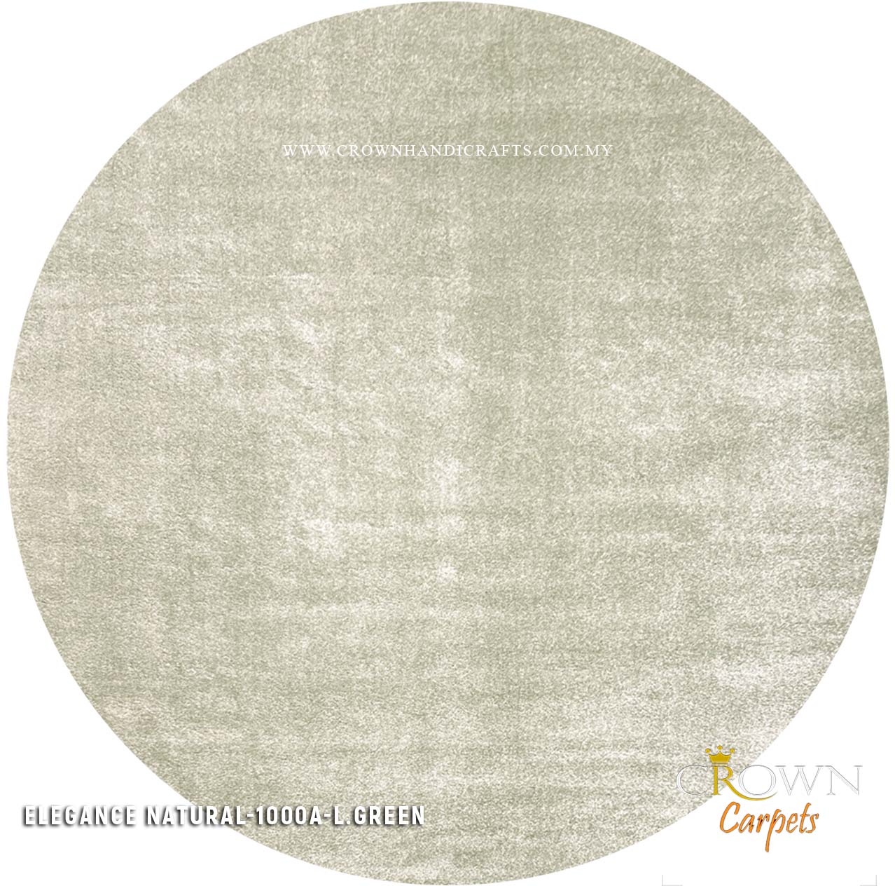 Nordic Round Rugs for Living Room Bedroom Scandinavian Carpets | Elegance Natural Round 1000A L.GREEN