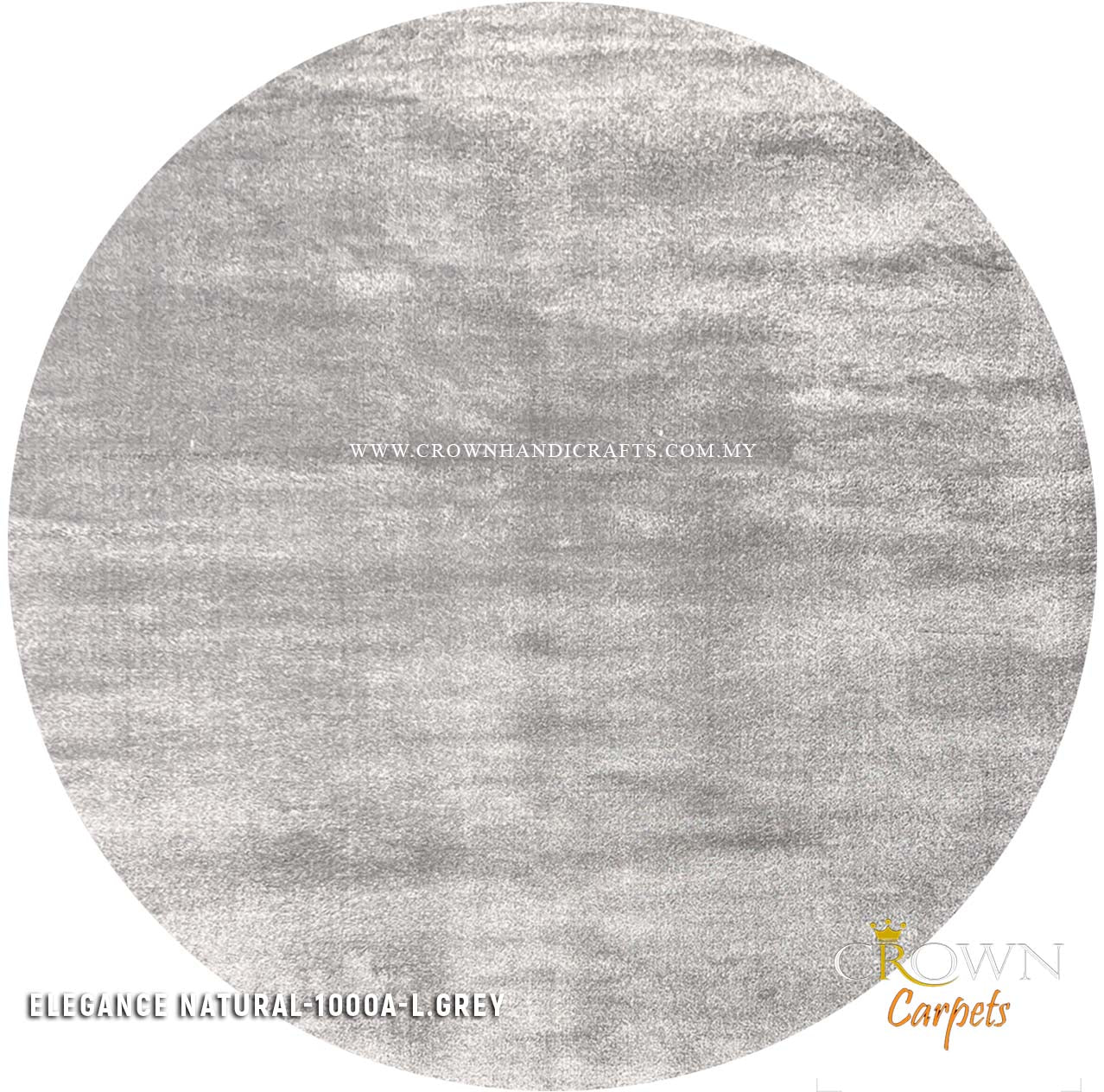 Designer Modern Carpets Turkish Rugs for Dining Living Room | Elegance Natural Round 1000A L.GREY