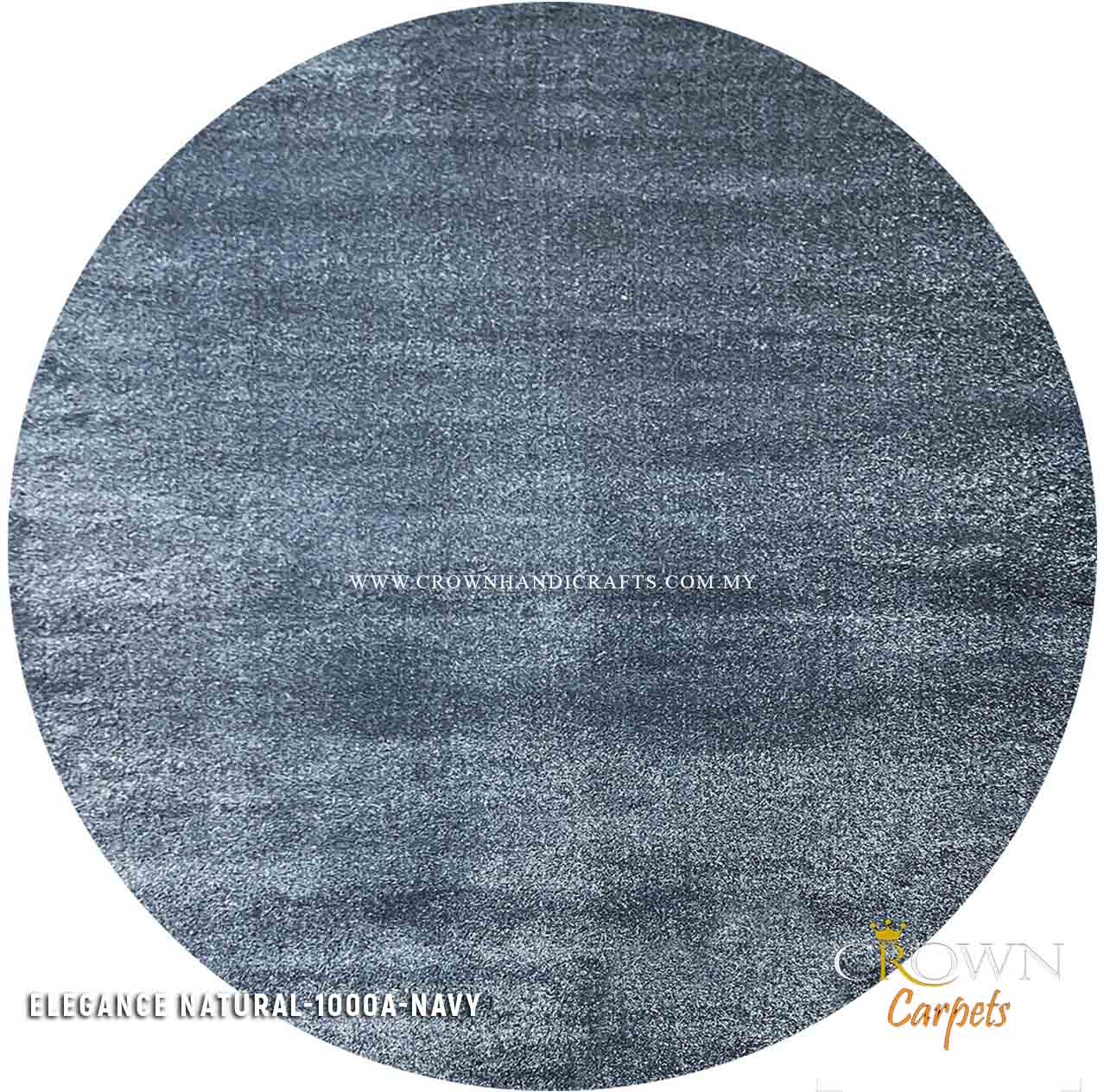 Modern Carpet Contemporary Design Turkey Round Carpets for Living Room | Elegance Natural Round 1000A NAVY