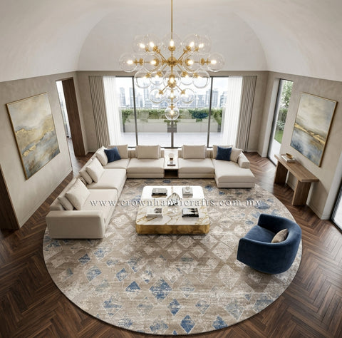 Amazing Smooth Feel Luxury Rugs Modern Design | Modern Mix Round MM143 (160CM DIA)
