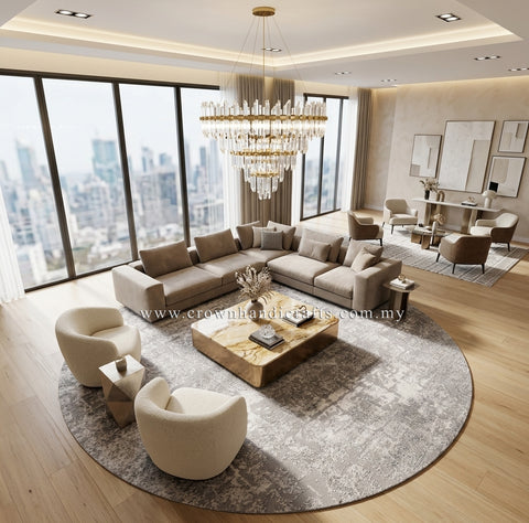 Amazing Smooth Feel Luxury Rugs Modern Design | Modern Mix Round MM156 (160CM DIA)