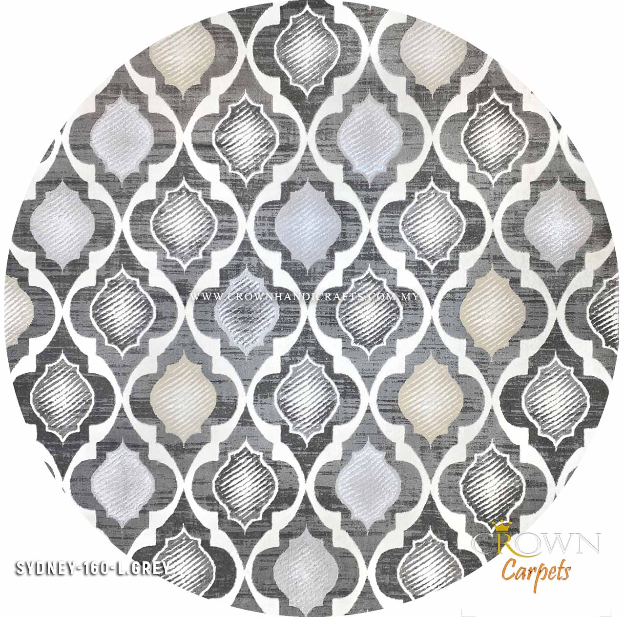 I Blend in Your Living Room I am Modern Rug Abstract Style Carpet | Sydney 160P Round Light Grey