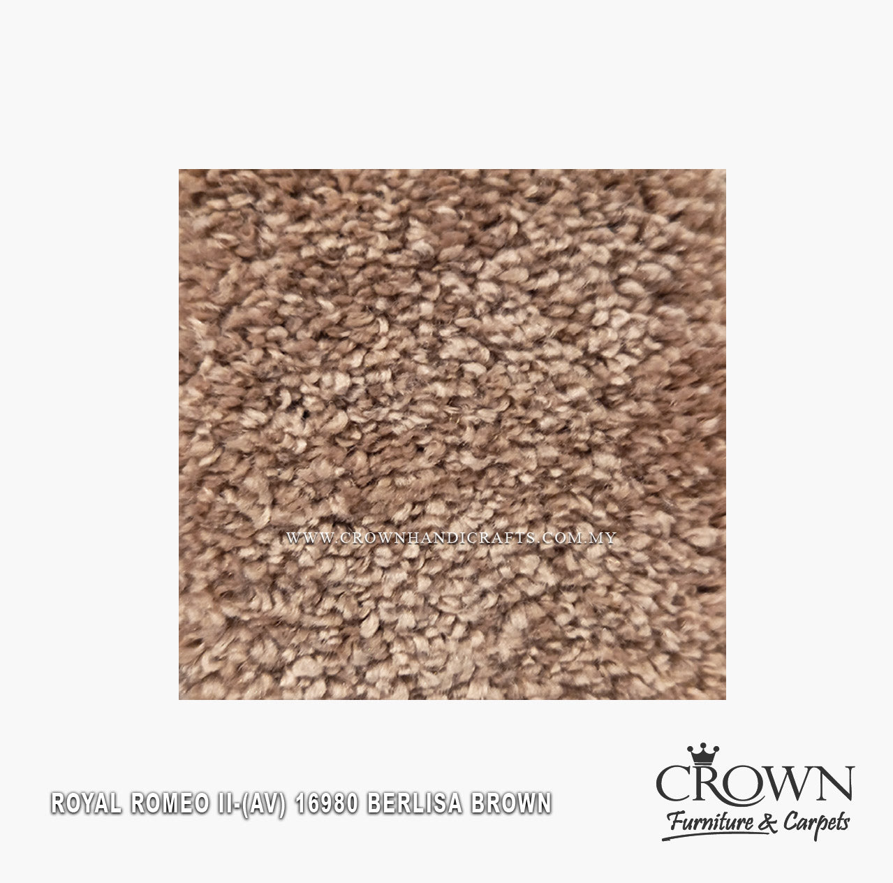 Wall-to-wall plain saxony carpet with dense short pile in warm brown.