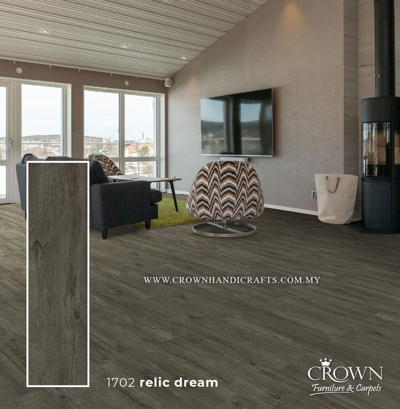 3MM KOREAN VINYL PLANK MIDI 1702-RELIC DREAM (FP) | 184X950 | WATERPROOF VINYL PLANK FLOORING | BOX 19PCS/35.5SF