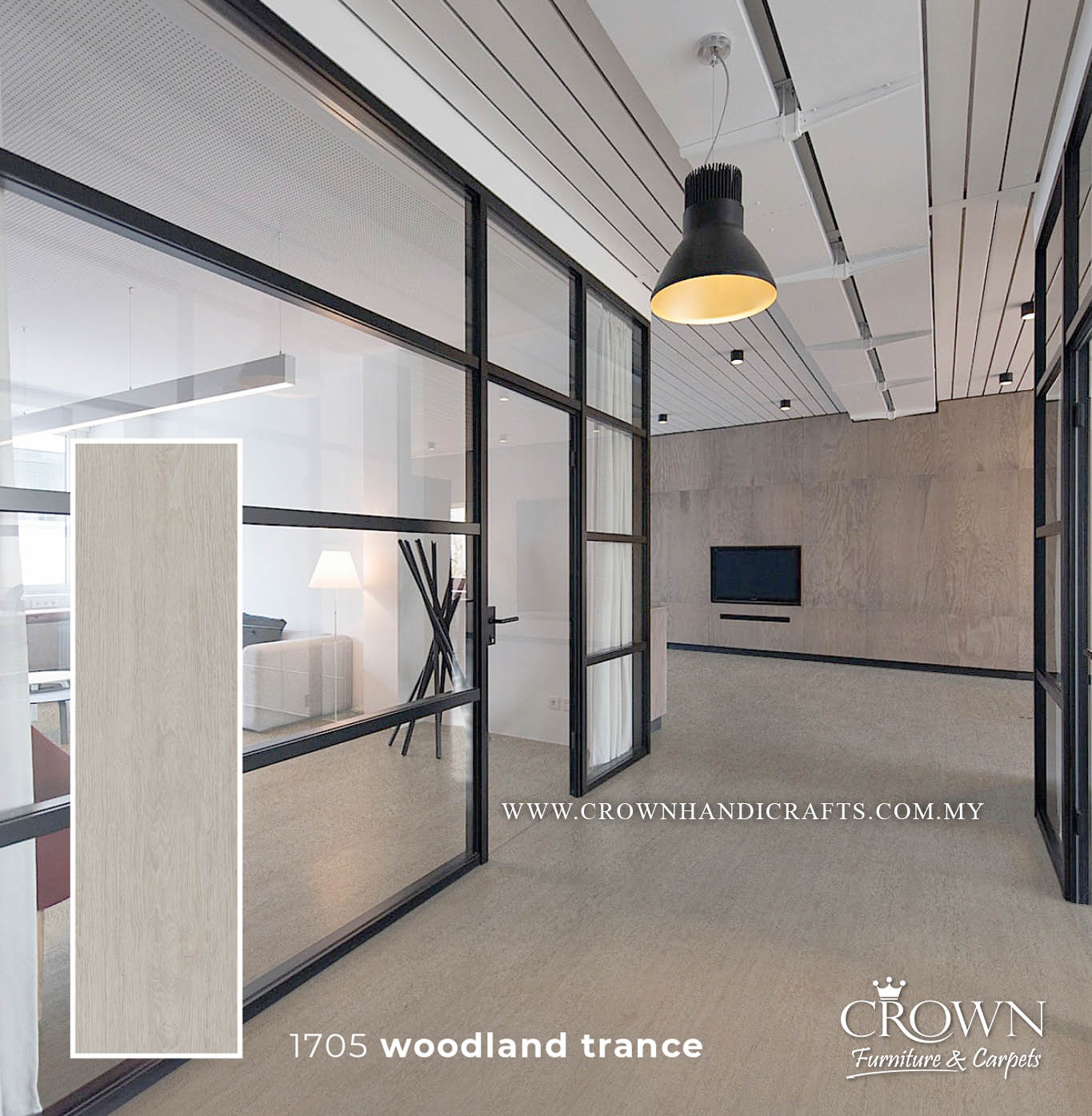 3MM KOREAN VINYL PLANK MIDI 1705-WOODLAND TRANCE (FP) | 184X950 | VINYL FLOORING FOR HOMES MALAYSIA | BOX 19PCS/35.5SF