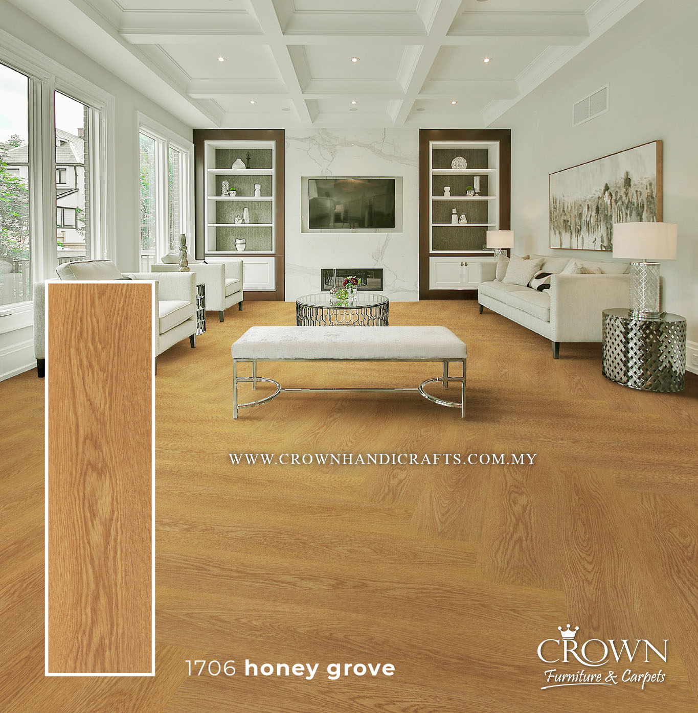 3MM KOREAN VINYL PLANK MIDI 1706-HONEY GROVE (FP) | 184X950 | VERSATILE VINYL FLOORING | BOX 19PCS/35.5SF
