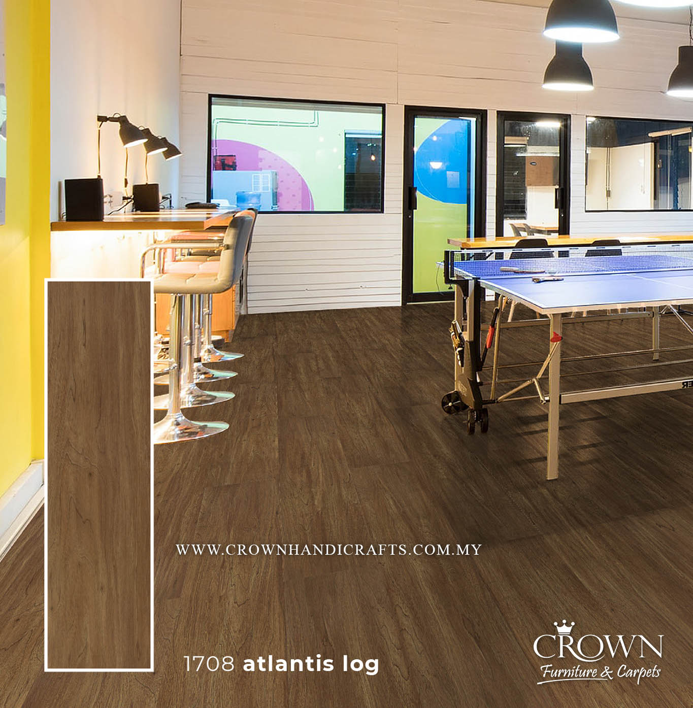 3MM KOREAN VINYL PLANK MIDI 1708-ATLANTIS LOG (FP) | 184X950 | SOFT TOUCH VINYL FLOORING FOR COMFORT | BOX 19PCS/35.5SF