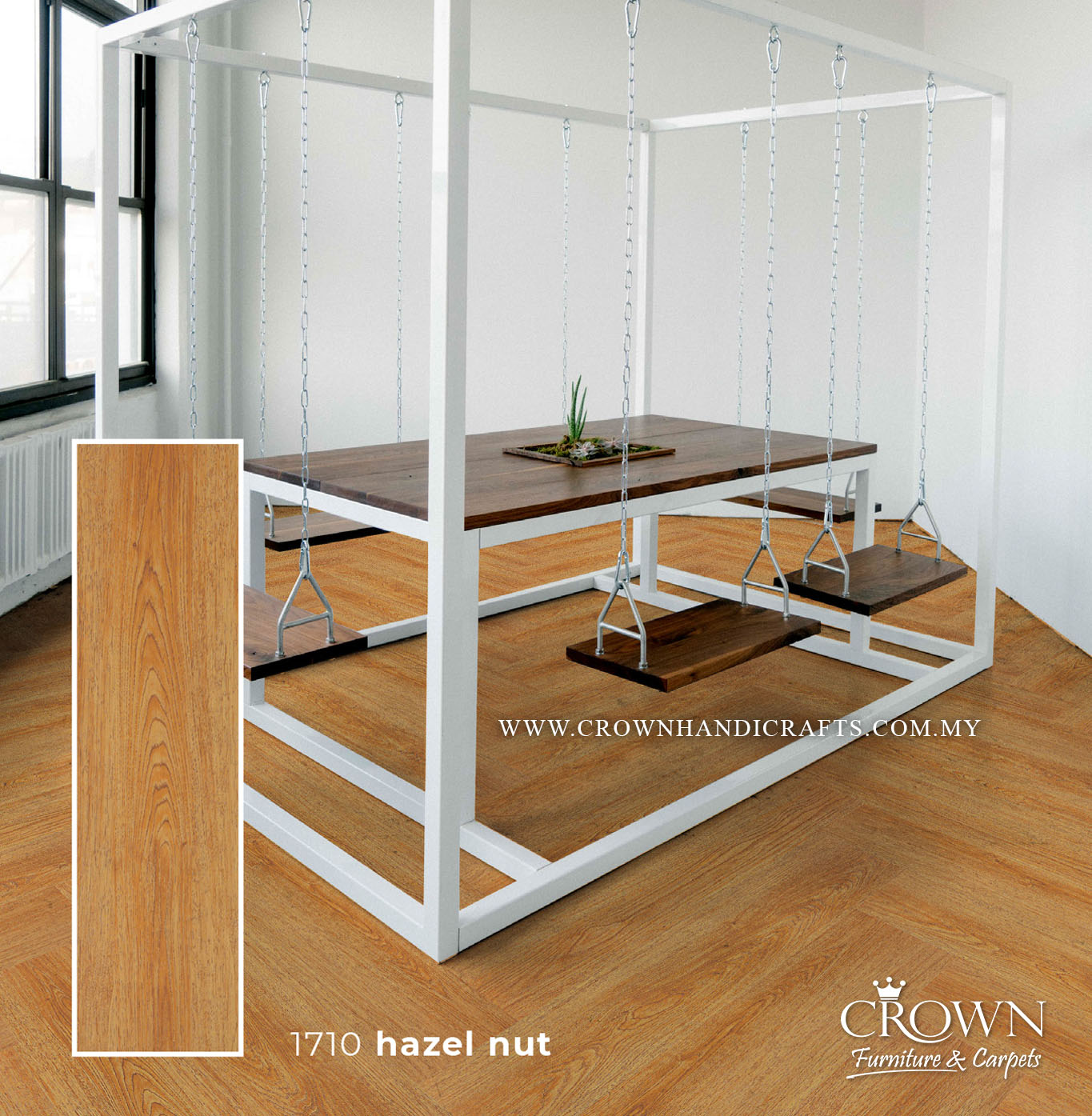 3MM KOREAN VINYL PLANK MIDI 1710-HAZEL NUT (FP) | 184X950 | NON-SLIP VINYL FLOORING FOR SAFETY | BOX 19PCS/35.5SF