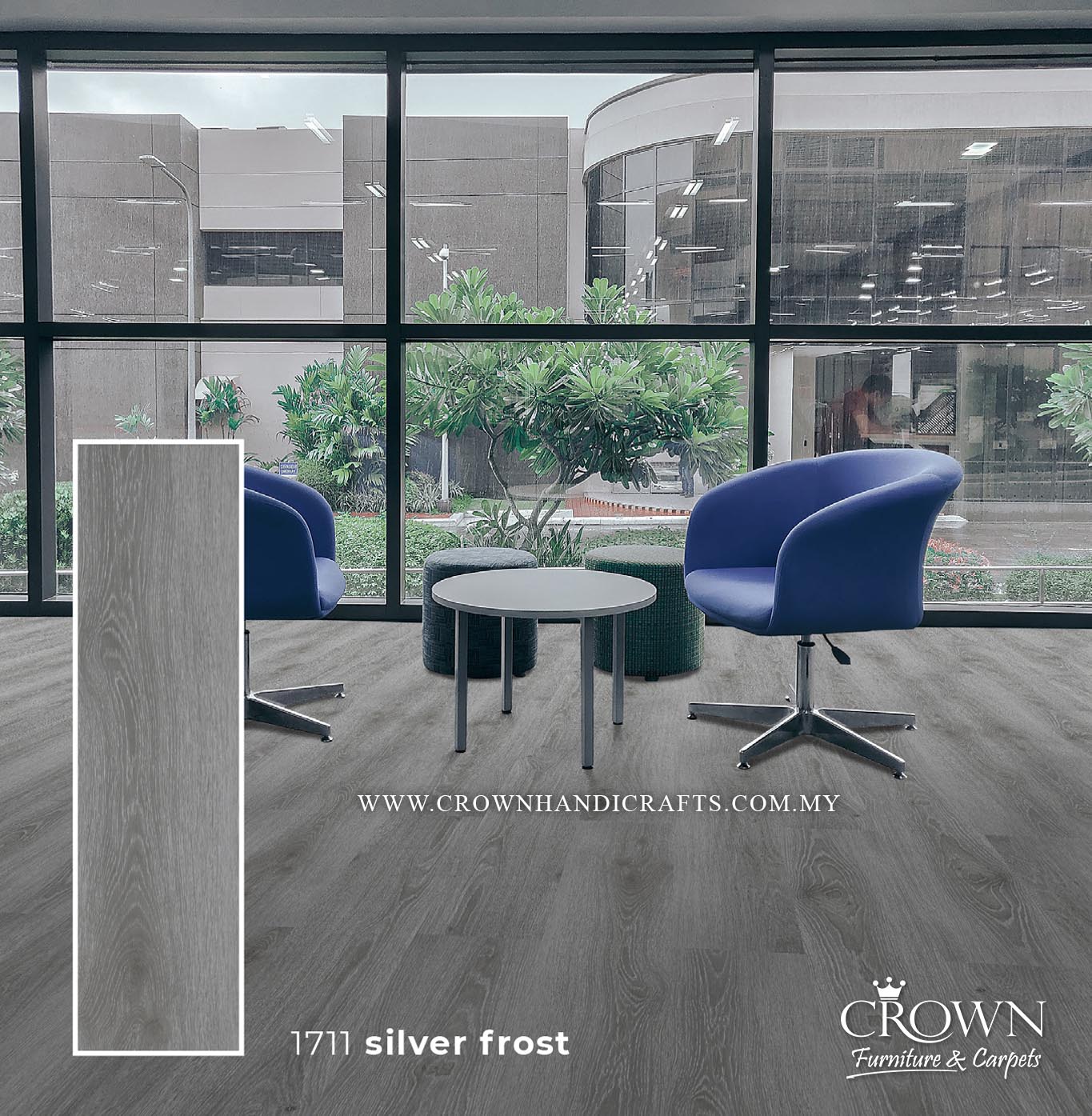 3MM KOREAN VINYL PLANK MIDI 1711-SILVER FROST (FP) | 184X950 | PET-FRIENDLY SCRATCH PROOF VINYL FLOORING | BOX 19PCS/35.5SF