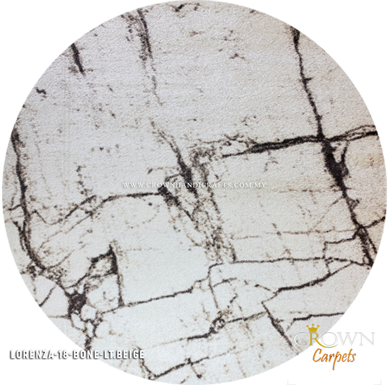 Design Home Design Identity Designer Modern Round Rugs by Crown | Lorenza 18 Bone LT.Beige