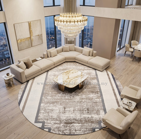 Amazing Smooth Feel Luxury Rugs Modern Design | Modern Mix Round MM182 (160CM DIA)