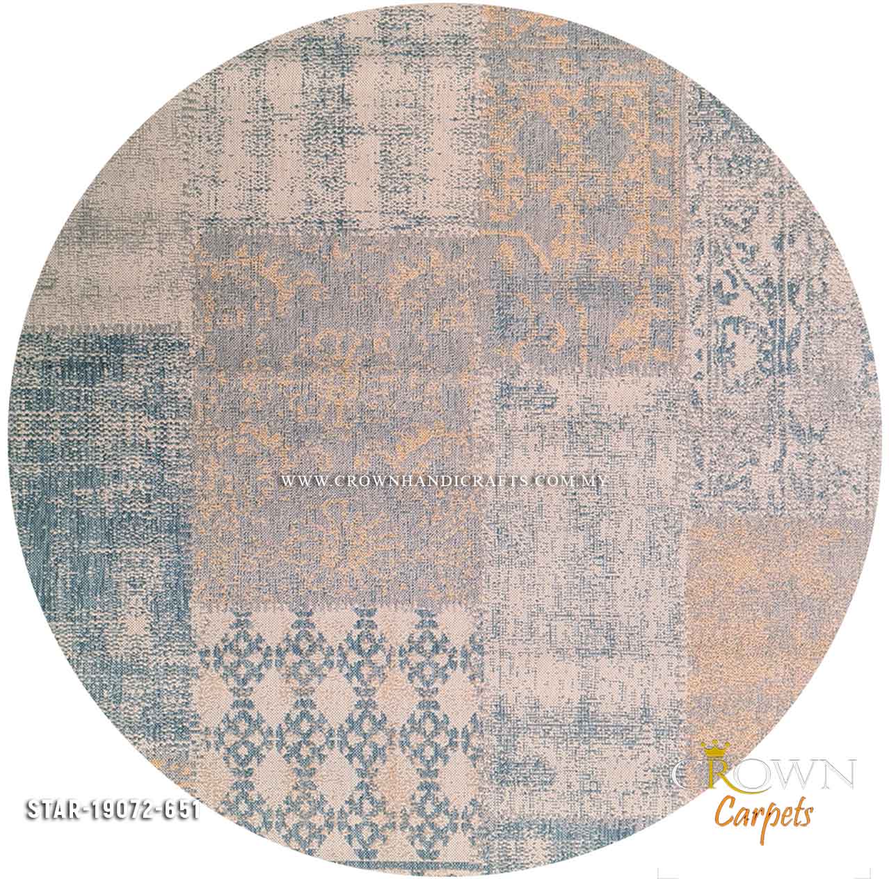 Contemporary Carpet Modern Round Design Rug Turkey Carpets for Living Room Bedroom | Star Round 19072-651