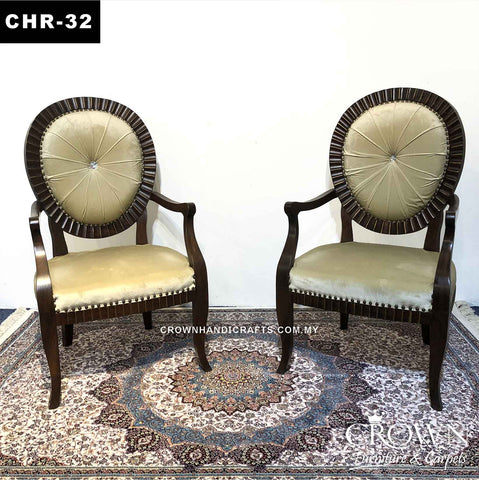 Luxury Pair of Bedroom Lounge Chairs | Crafted for Comfort & Charm| CHR-32 (L25 W23 H44.5 Inches)