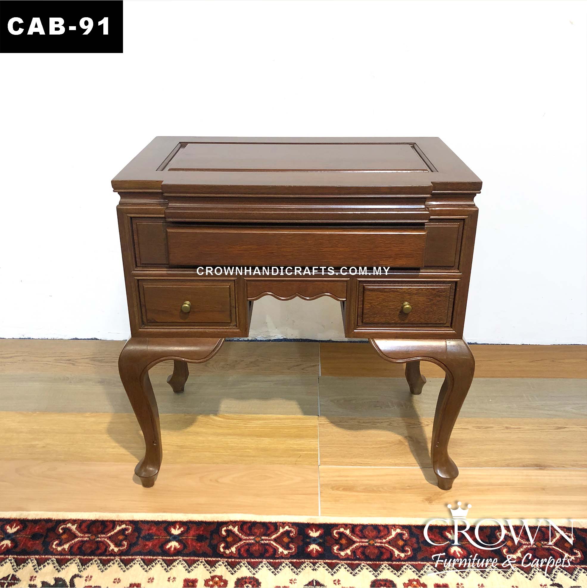 Solid Wood Table Cabinet, Living Room Furniture in Malaysia | CAB-91 (L27 W16 H26.5 Inches)