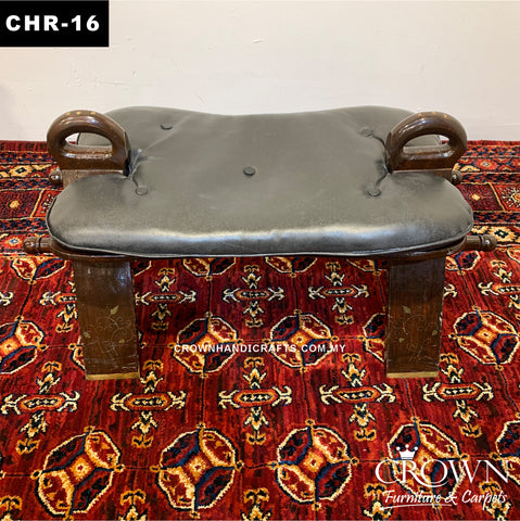 Handcrafted Camel Saddle Stool – Desert Elegance for Your Home | CHR-16 (L29 W13.8 H13.5 Inches)