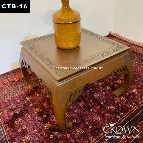 Classic Antique Accent Side Table | Timeless Hand-Carved Design | CTB-16 (L26 W26 H18 Inches)