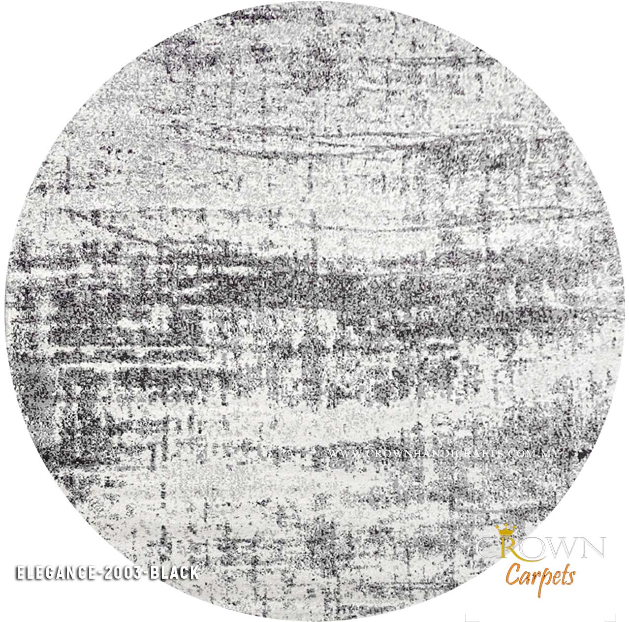 Transform Your Living Room with Bestselling Modern Design Rugs | ELEGANCE 2003 Round Black