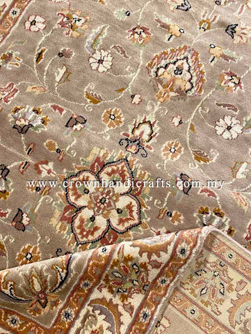 [6X4FT] Graceful Persian Rug 100% Silk and Wool High-Quality Hand-Knotted Authentic Iranian Design Turkey-Inspired SK Kashmir SILK WOOL CH 489