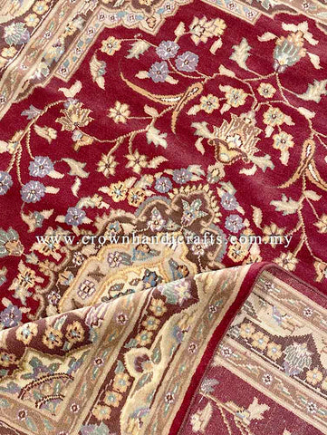 [6X4FT] Stunning Persian Rug 100% Silk and Wool Hand-Knotted Authentic Iranian Design SK Kashmir SILK WOOL CH 2285